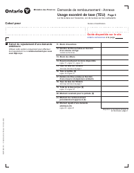 Forme 0546F Demande De Remboursement Usage Exonere De Taxe (Teu) - Ontario, Canada (French), Page 5