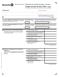 Forme 0546F Demande De Remboursement Usage Exonere De Taxe (Teu) - Ontario, Canada (French), Page 6