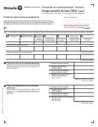 Forme 0546F Demande De Remboursement Usage Exonere De Taxe (Teu) - Ontario, Canada (French), Page 8