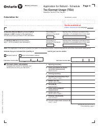 Form 0546E Application for Refund Tax Exempt Usage (Teu) - Ontario, Canada, Page 4