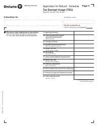 Form 0546E Application for Refund Tax Exempt Usage (Teu) - Ontario, Canada, Page 5