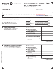 Form 0546E Application for Refund Tax Exempt Usage (Teu) - Ontario, Canada, Page 6