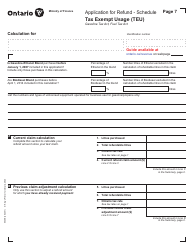 Form 0546E Application for Refund Tax Exempt Usage (Teu) - Ontario, Canada, Page 7