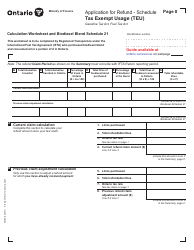 Form 0546E Application for Refund Tax Exempt Usage (Teu) - Ontario, Canada, Page 8