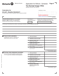Form 0546E Application for Refund Tax Exempt Usage (Teu) - Ontario, Canada, Page 9