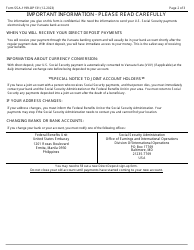 Form SSA-1199-OP131 Direct Deposit Sign-Up Form (Vanuatu), Page 2