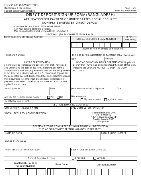 Form SSA-1199-OP59  Printable Pdf
