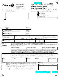 Form 0550E Application for Refund Loss of Product (Prl)/Overpayment of Tax - Ontario, Canada, Page 2