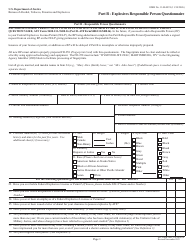 Document preview: ATF Form 5400.13A/5400.16 Part B Explosives Responsible Person Questionnaire