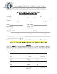 Document preview: Archives Division Volunteer Application (Teens or Adults) - Clay County, Florida