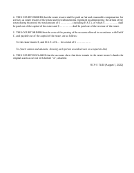 Form 74.50 Judgment on Unopposed Passing of Accounts - Ontario, Canada, Page 2