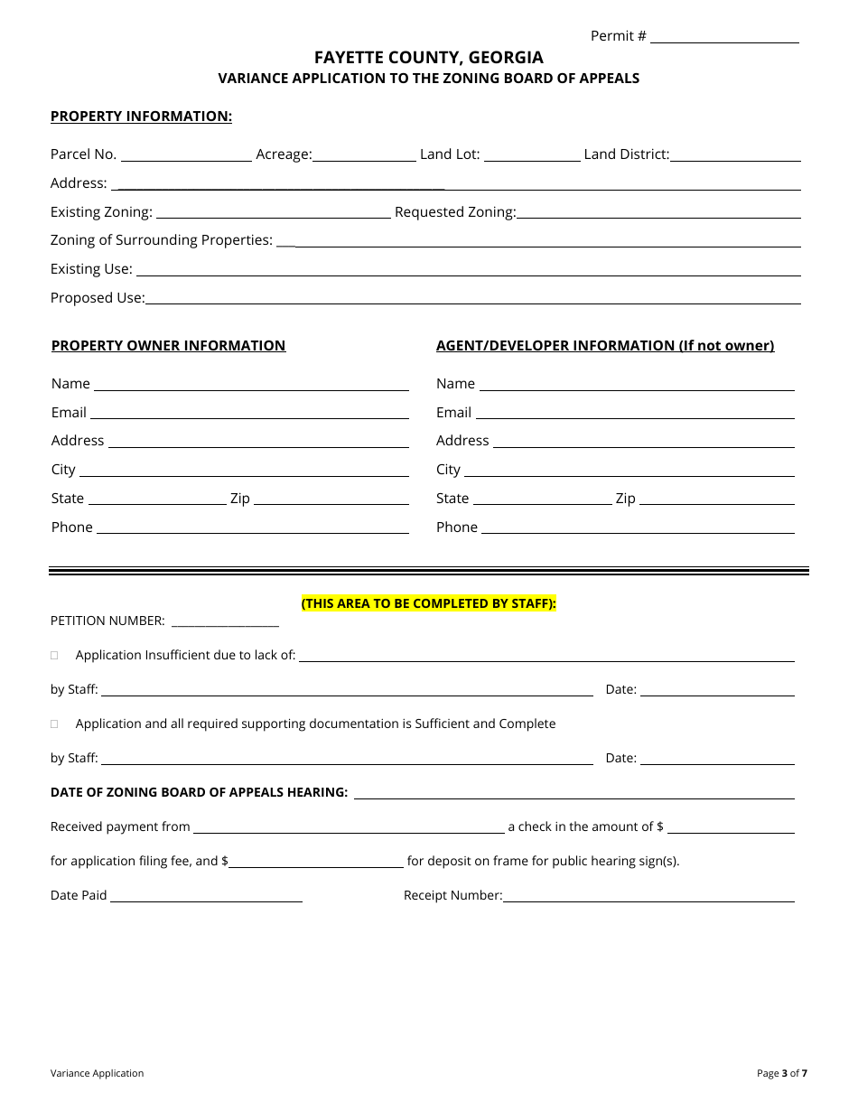 Variance Application - Fayette County, Georgia (United States), Page 3