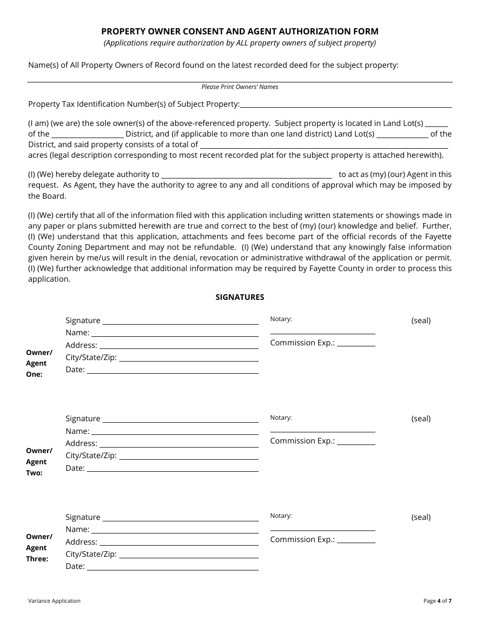 Variance Application - Fayette County, Georgia (United States), Page 4