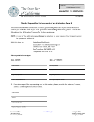 Document preview: Client's Request for Enforcement of an Arbitration Award - California