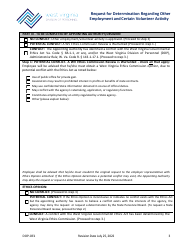 Form DOP-OE1 Request for Determination Regarding Other Employment and Certain Volunteer Activity - West Virginia, Page 3