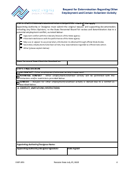 Form DOP-OE1 Request for Determination Regarding Other Employment and Certain Volunteer Activity - West Virginia, Page 4