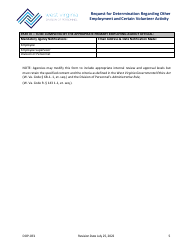 Form DOP-OE1 Request for Determination Regarding Other Employment and Certain Volunteer Activity - West Virginia, Page 5