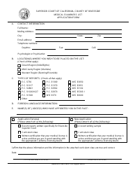 Document preview: Medical Examiners List Application Form - County of Riverside, California