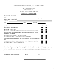 Document preview: Civil Grand Jury Application and Nomination Form - County of Riverside, California, 2025