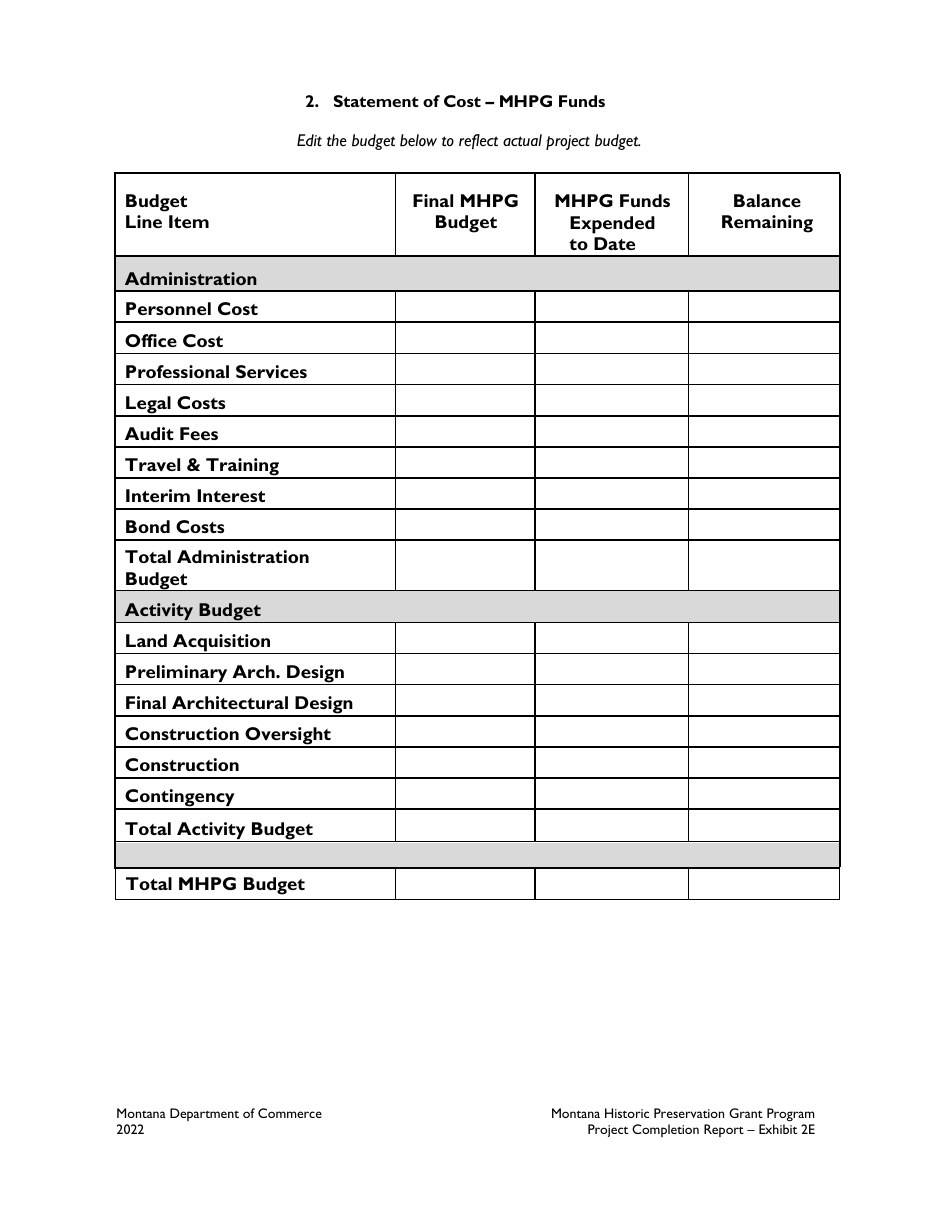 Exhibit 2-E Project Completion Report - Montana Historic Preservation Grant Program - Montana, Page 3