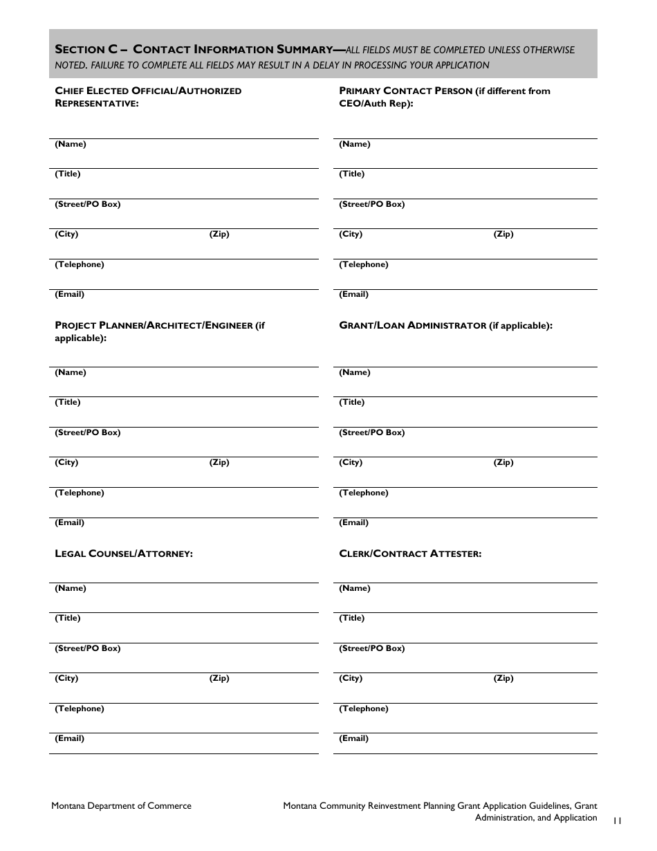 Mcr Planning Grant Application - Montana Community Reinvestment Program - Montana, Page 2