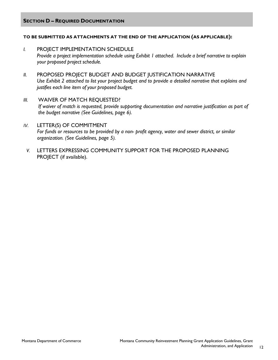 Mcr Planning Grant Application - Montana Community Reinvestment Program - Montana, Page 3