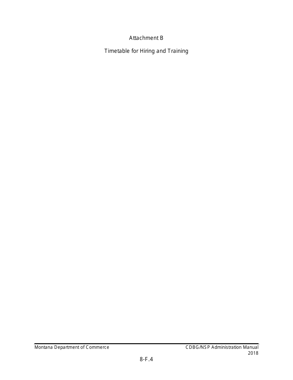 Exhibit 8-F1 Sample Hiring and Training Plan - Montana, Page 4