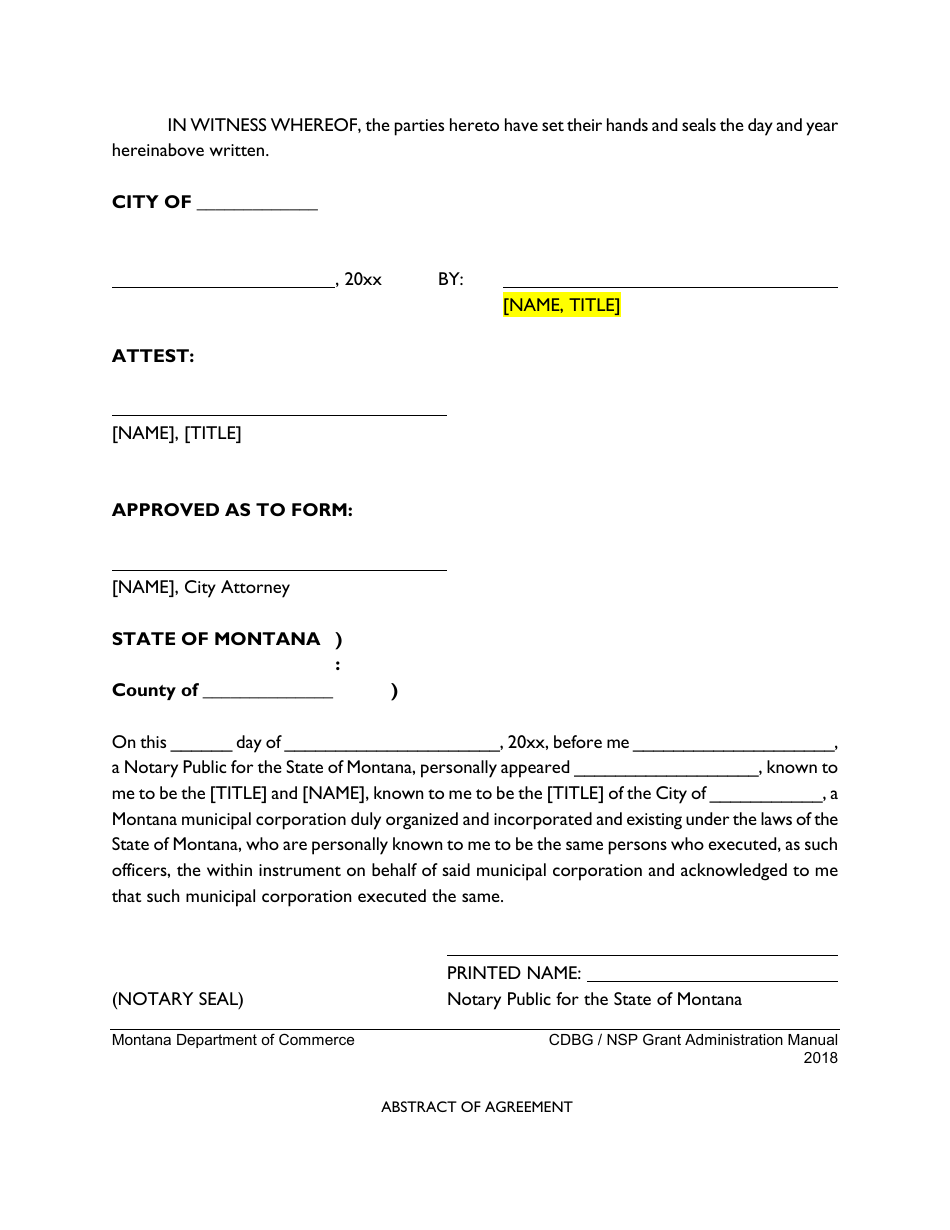 Exhibit 10-A Abstract of Agreement - Montana, Page 2