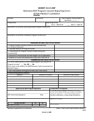 Exhibit 13-4-C.NSP Income Reporting Form After Project Closeout - Montana Nsp Program - Montana
