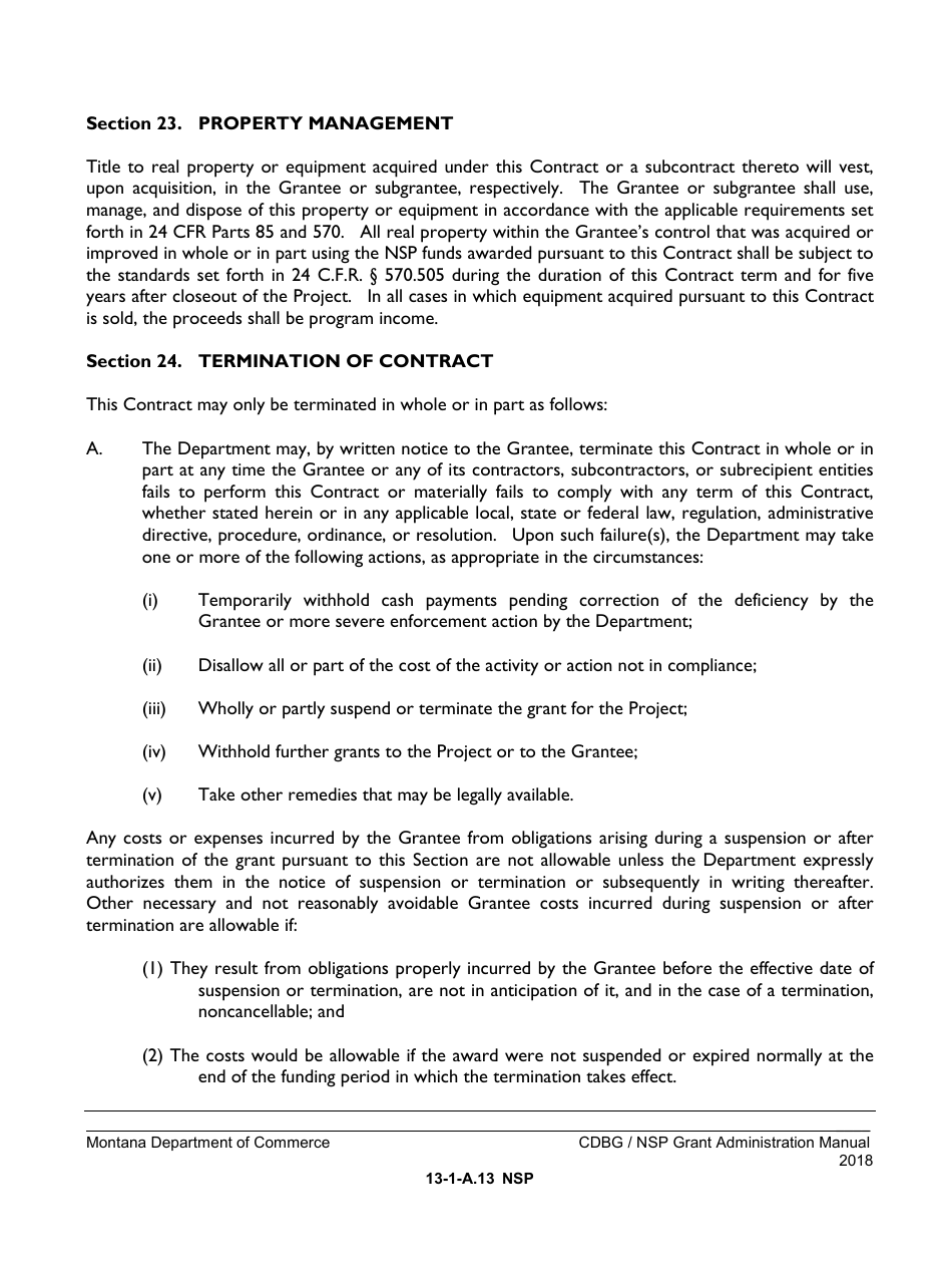 Exhibit 13-1-A NSP Neighborhood Stabilization Program Contract - Montana, Page 13