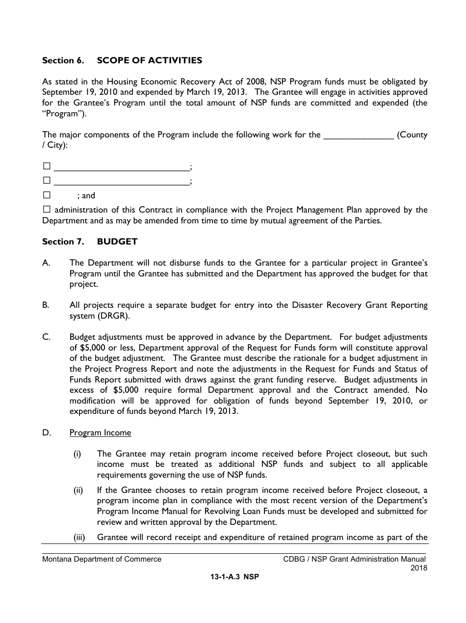 Exhibit 13-1-A NSP Neighborhood Stabilization Program Contract - Montana, Page 3