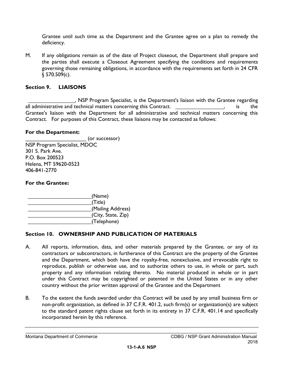 Exhibit 13-1-A NSP Neighborhood Stabilization Program Contract - Montana, Page 6