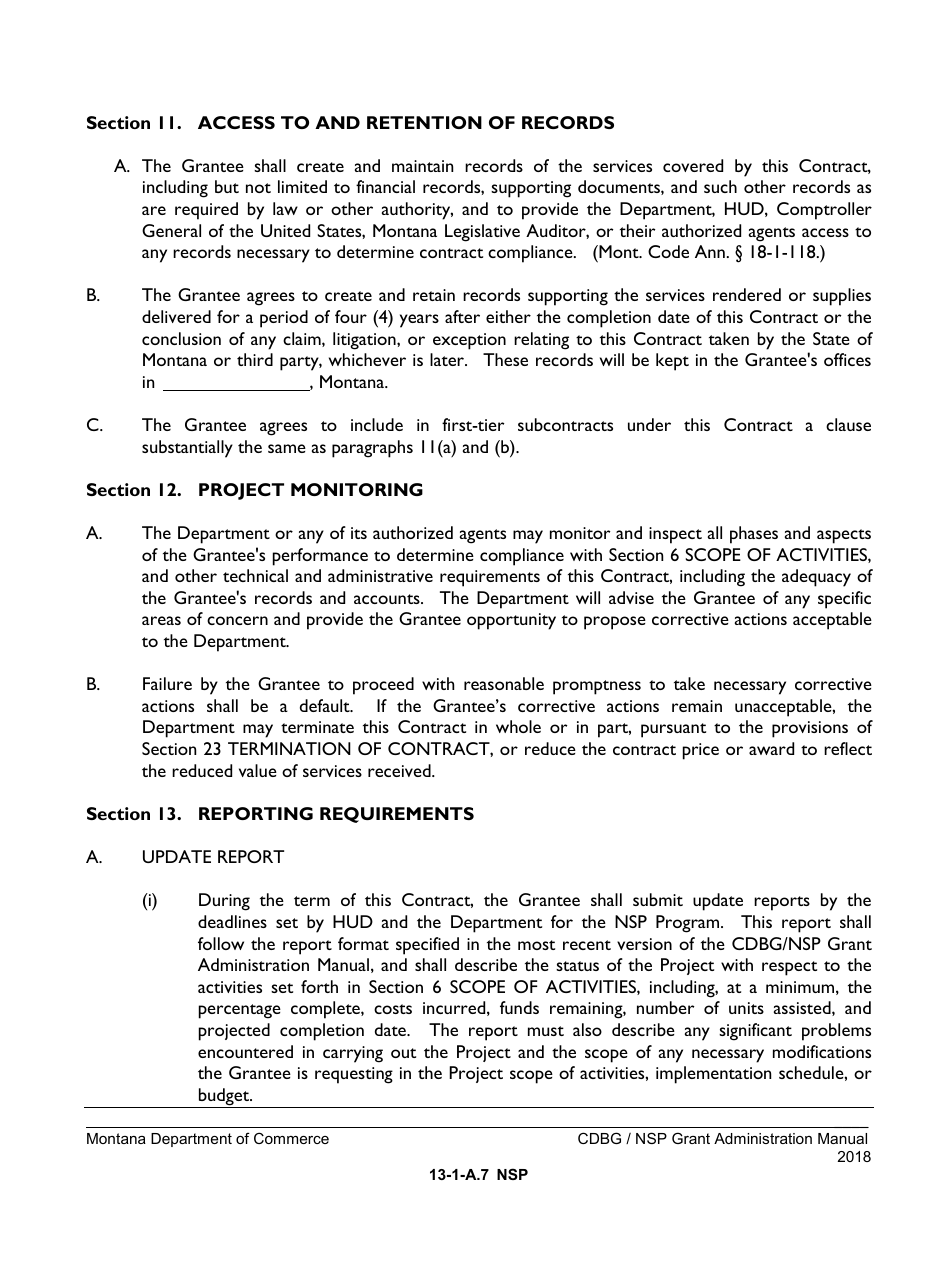 Exhibit 13-1-A NSP Neighborhood Stabilization Program Contract - Montana, Page 7