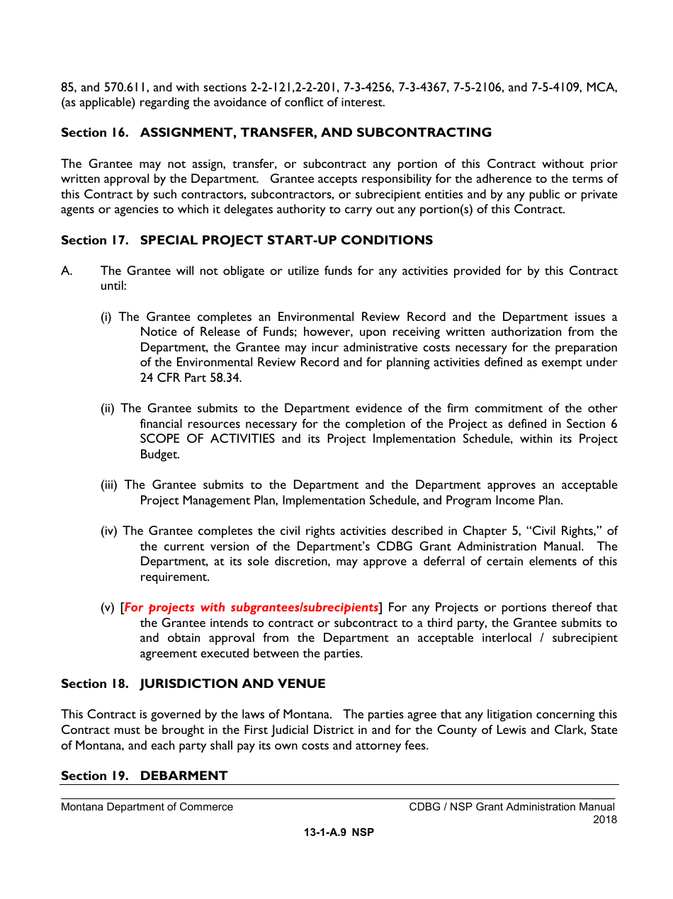 Exhibit 13-1-A NSP Neighborhood Stabilization Program Contract - Montana, Page 9