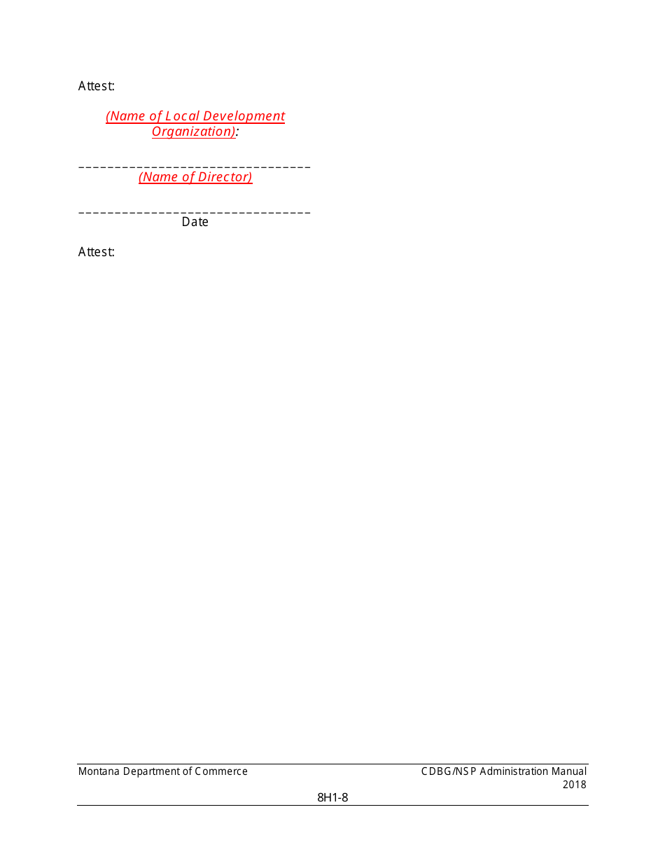 Exhibit H1 Sub-recipient Agreement (For Revolving Loan Fund Projects) - Montana, Page 8