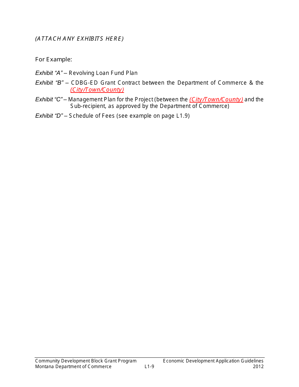 Exhibit H1 Sub-recipient Agreement (For Revolving Loan Fund Projects) - Montana, Page 9