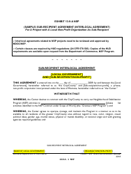 Document preview: Exhibit 13-9-A NSP Sub-recipient Agreement (Interlocal Agreement) for a Project With a Local Non-profit Organization as Sub-recipient - Montana