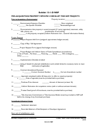Exhibit 13-1-D NSP Pre-acquisition Property Specific Checklist for Nsp Projects - Montana
