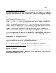 Instructions for State Form 51494 Application for Provisional Wastewater Treatment Plant Operator Certification - Indiana, Page 2
