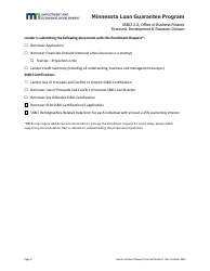 Loan Enrollment Request - Minnesota Loan Guarantee Program - Minnesota, Page 2