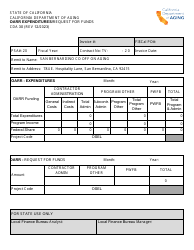 Document preview: Form CDA30 Oarr Expenditures/Request for Funds - California