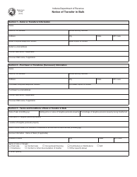 State Form 57309 Notice of Transfer in Bulk - Indiana