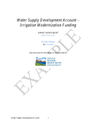 Document preview: Irrigation Modernization Funding Grant Agreement - Example - Oregon