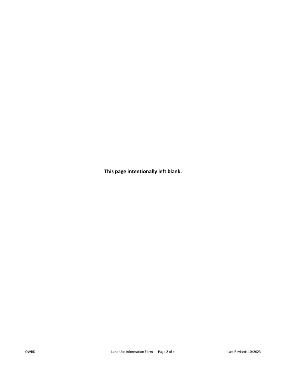 Application for Limited Water Use License - Oregon, Page 5