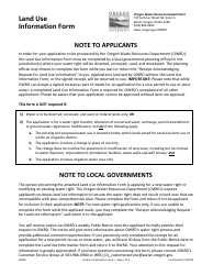 Land Use Information Form - Oregon