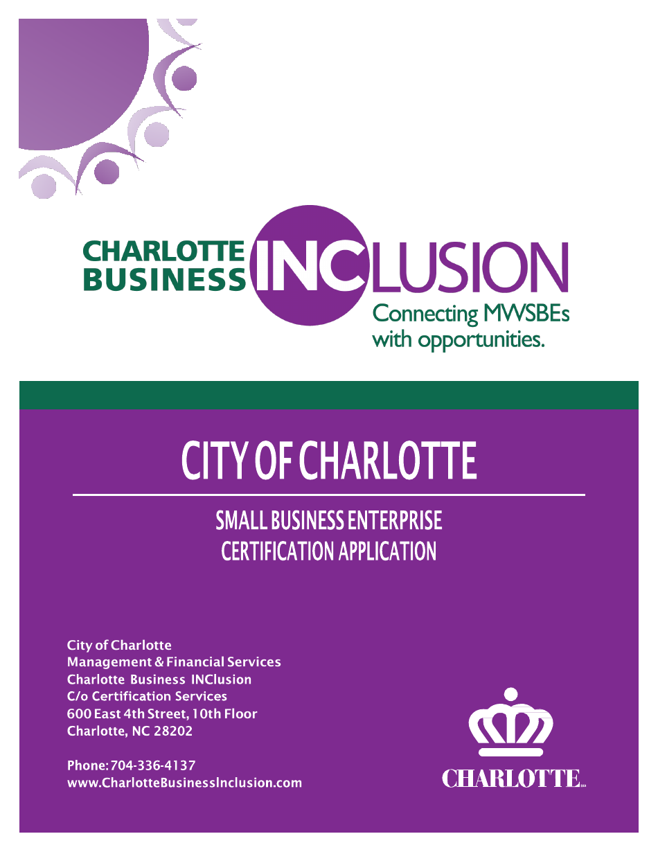 City of Charlotte, North Carolina Small Business Enterprise