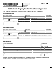 Document preview: Form DR0104PTC Colorado Property Tax/Rent/Heat Rebate Application - Colorado, 2023