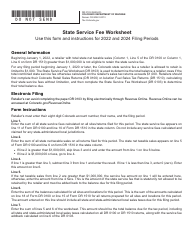 Form DR0103 State Service Fee Worksheet - Colorado