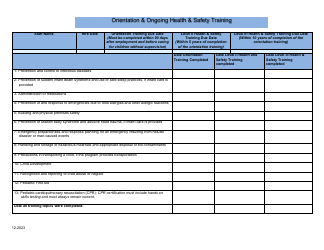 Document preview: Form OLA-101 Orientation and Ongoing Health and Safety Training - South Dakota