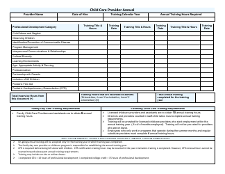 Document preview: Form OLA-105 Child Care Provider Annual - South Dakota
